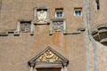 Family crests on Crathes Castle. Crathes, Scotland.