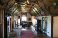 Gallery with oak panel ceiling at Crathes Castle. Crathes, Scotland.