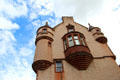 Turret architecture at Fyvie Castle. Turriff, Scotland.