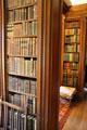 Bookshelves in library at Brodie Castle. Brodie, Scotland.