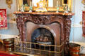 Parlor fireplace at Brodie Castle. Brodie, Scotland.