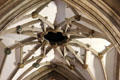 Detail of vaulting in Bristol Cathedral. Bristol, England.