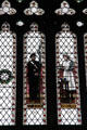 Modern stained glass panels depicting St. John Ambulance during WWII by Arthur Wathen Robinson. Bristol, England.