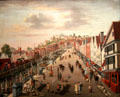 Broad Quay painting reflecting the time when Bristol, after London, was the most important port in England, British School at M-Shed Museum. Bristol, England.