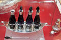 Sauce cruet with bottles holding soy & anchovy sauces, cayenne & ketchup by Robert Hennell, London at Bristol Museum & Art Gallery. Bristol, England.