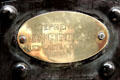 Maker's plate for Locomotive 150 at STEAM Museum of Great Western Railway. Swindon, England.