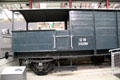 GWR Brake Van which was equipped with handbrake controlled by a guard which was required as a safely measure on every goods train at STEAM Museum of Great Western Railway. Swindon, England.