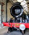 Vintage locomotive labeled "Made in Swindon" at STEAM Museum of Great Western Railway. Swindon, England.