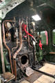Cab controls of King George Locomotive 6000 at STEAM Museum of Great Western Railway. Swindon, England.