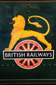 British Railways logo on King George V locomotive 6000 at STEAM Museum of Great Western Railway. Swindon, England.