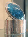Silver box with blue enamel lid likely made by Arthur Cameron working under C.R. Ashbee at Court Barn Museum. Chipping Campden, England