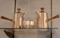 Coffee set part of Campden range designed by Robert Welch at Court Barn Museum. Chipping Campden, England.