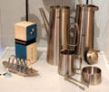 Coffee set & toast rack from Avon & Campden ranges with items dating from 1957 to 1982 at Court Barn Museum. Chipping Campden, England.