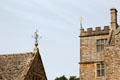 Ornate weather vanes atop Chastleton House. Moreton-in-Marsh, England.