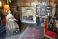Open fireplace & furnishings at Snowshill Manor. England.