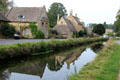 River Eye which flows through the town. Lower Slaughter, England.