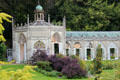 Entrance to Orangery, now a restaurant, at Sezincote. Moreton-in-Marsh, England.