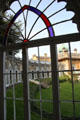 Curved wing of Orangery viewed from one of its windows at Sezincote. Moreton-in-Marsh, England.
