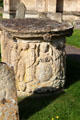 Elaborately carved tomb in cemetery of Church of St Peter & St Paul. Northleach, England.