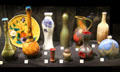European Art Nouveau era vessels at Potteries Museum & Art Gallery. Hanley, Stoke-on-Trent, England.