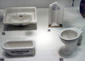 Sanitary ware miniature sales samples by Staffordshire & London potters at Potteries Museum & Art Gallery. Hanley, Stoke-on-Trent, England.