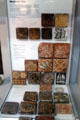 Collection of Medieval English paving tiles from Monasteries & Royal buildings at Potteries Museum & Art Gallery. Hanley, Stoke-on-Trent, England.