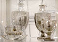 Wedgwood luster ware vessels in rare steel luster finish at World of Wedgwood. Barlaston, Stoke, England.