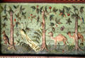 Details of exotic animals on Orpheus lyre frieze based on St Cecilia's Day poem in Great Parlor at Wightwick Manor. Wolverhampton, England.