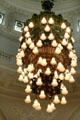 Chandelier in dome at Belfast City Hall. Belfast, Northern Ireland.