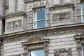 Facade carving details of Scottish Provident Institution on Donegall Square. Belfast, Northern Ireland.