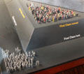 Visual showing Titanic First Class passengers saved & lost at Ulster Transport Museum. Belfast, Northern Ireland.