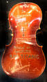 Cello back in memoriam to Titanic orchestra from memorial concert in London at Ulster Transport Museum. Belfast, Northern Ireland.