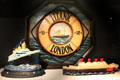 Titanic souvenir items at Ulster Transport Museum. Belfast, Northern Ireland.