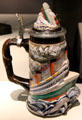 Souvenir Titanic tankard beer stein at Ulster Transport Museum. Belfast, Northern Ireland.