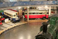 Great Northern Railways railbus no. 1 & County Donegall Railways Joint Committee diesel railcar no. 10 at Ulster Transport Museum. Belfast, Northern Ireland.