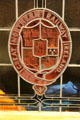 Stained glass window of Great Northern Railway Ireland private Director's Saloon no. 47 at Ulster Transport Museum. Belfast, Northern Ireland.
