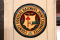 County Donegall Railway Joint Committee shield on no. 1 carriage at Ulster Transport Museum. Belfast, Northern Ireland.