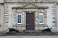 Cannons flank front door at Florence Court. Enniskillen, Northern Ireland.