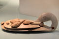 Ivory cosmetic box in form of duck with ducklings on her back from Egypt at British Museum. London, United Kingdom.