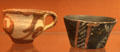Minoan pottery cups found at Knossos, Crete at British Museum. London, United Kingdom.