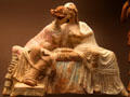 Terracotta group of two seated women, perhaps Demeter & daughter Persephone made in Myrina, Asia Minor at British Museum. London, United Kingdom.