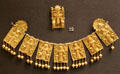 Gold & silver jewelry found in tomb at Camirus on Rhodes at British Museum. London, United Kingdom.