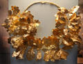 Gold oak wreath with bee & two cicadas said to be from Dardanelles at British Museum. London, United Kingdom.