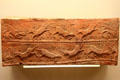 Roman era ceramic box flue tile decorated with leaping animals excavated at Ashtead Villa now at British Museum. London, United Kingdom.