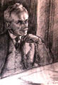 John Henry Dearle drawing by Edward Payne at Morris Gallery. London, United Kingdom.