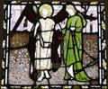 Amor & Alceste stained glass by Edward Burne-Jones & Philip Webb made by Morris, Marshall, Faulkner & Co at Morris Gallery. London, United Kingdom