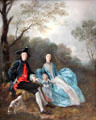 Thomas Gainsborough with wife & daughter self portrait at National Gallery. London, United Kingdom.