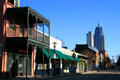 Dauphin streetscape from 522 Dauphin Street to Battle House Tower. Mobile, AL.
