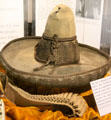 Sugarloaf sombrero said to have been worn by Poncho Villa has ten hatbands which evolved into the ten gallon English term at Arizona History Museum. Tucson, AZ.