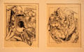Furnished & Drinking Song lithographs by Max Beckmann of Germany at University of Arizona Museum of Art. Tucson, AZ.